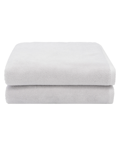 Linum Home Textiles Ediree 2 Piece Turkish Cotton Bath Towel Set Bedding In Silver-tone