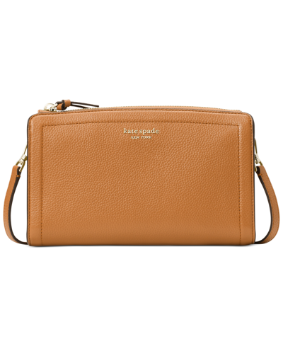 Shop Kate Spade Knott Pebbled Leather Crossbody In Bungalow