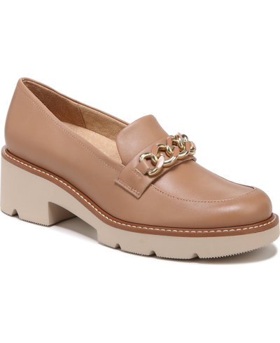 Shop Naturalizer Desi Lug Sole Loafers In Taupe Leather