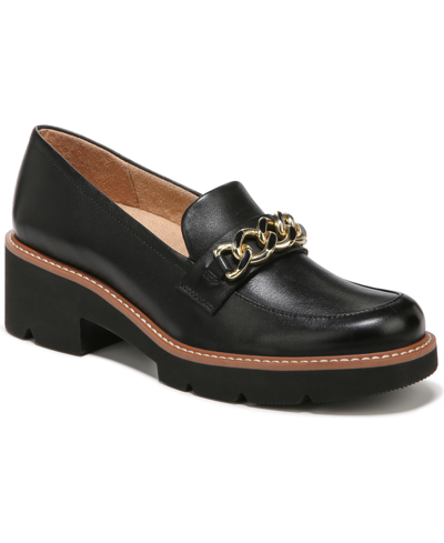 Shop Naturalizer Desi Lug Sole Loafers In Black Leather