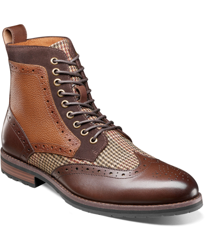 Shop Stacy Adams Men's Oswyn Wingtip Lace Boots In Brown Multi