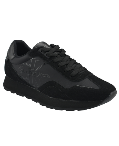 Shop Calvin Klein Men's Eden Lace Up Casual Sneakers In All Black