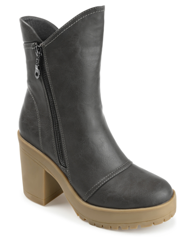 Shop Journee Collection Women's Jaquie Platform Bootie In Gray