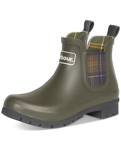 Shop Barbour Women's Kingham Pull-on Chelsea Rain Boots Women's Shoes In Olive