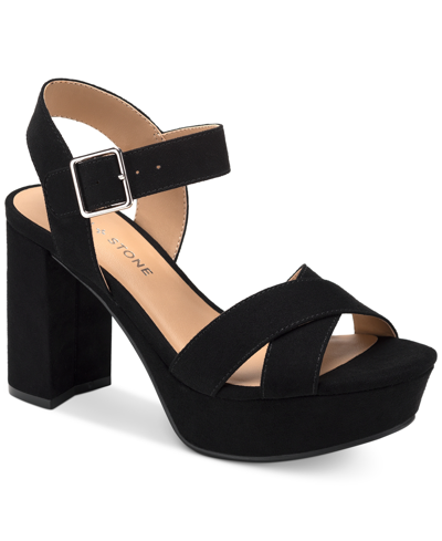 Shop Sun + Stone Women's Dehmii Block Heel Platform Sandals, Created For Macy's In Black