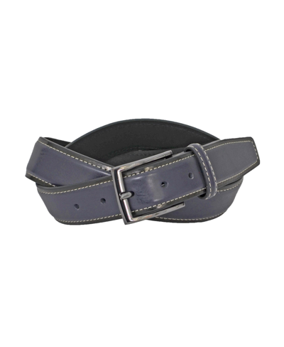 Shop Duchamp London Men's Split Leather Non-reversible Dress Casual Belt In Navy