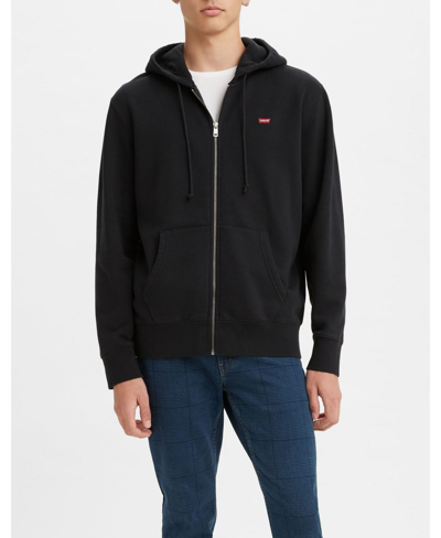 Shop Levi's Men's Non-graphic Zip-up Standard Fit Hoodie In Mineral Black