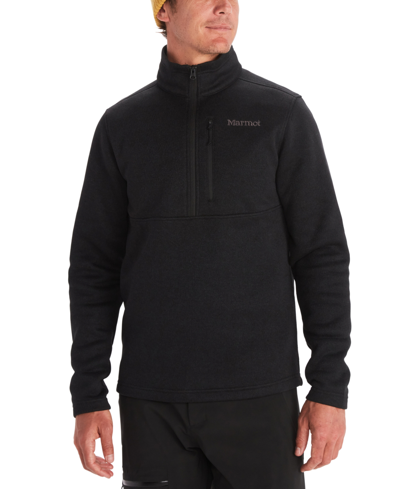 Shop Marmot Mens Drop Line 1/2 Zip Sweater Fleece Jacket In Black