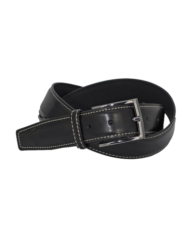 Shop Duchamp London Men's Split Leather Non-reversible Dress Casual Belt In Black