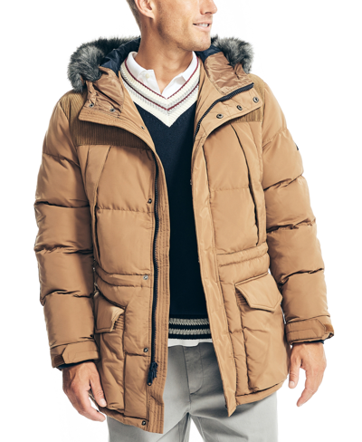 Shop Nautica Men's Sustainably Crafted Classic-fit Tempasphere Parka In Oyster Brown