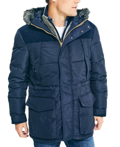 Shop Nautica Men's Sustainably Crafted Classic-fit Tempasphere Parka In Navy