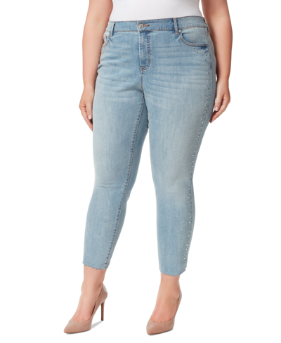 Shop Jessica Simpson Trendy Plus Size Spotlight Slim Straight Jeans In Into The Blues