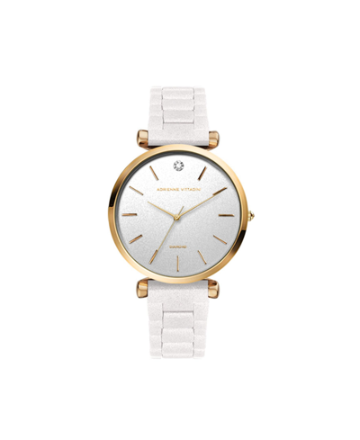 Shop Adrienne Vittadini Women's White Metal Alloy Bracelet Watch 34mm