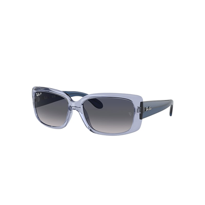 Shop Ray Ban Rb4389 Sunglasses Blue Frame Blue Lenses Polarized 58-17