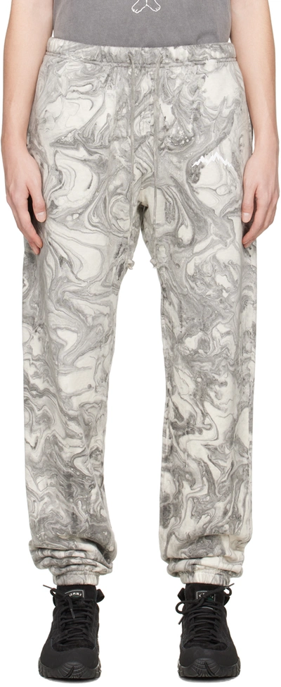 Shop Afield Out Gray Marble Tie-dye Lounge Pants In Grey