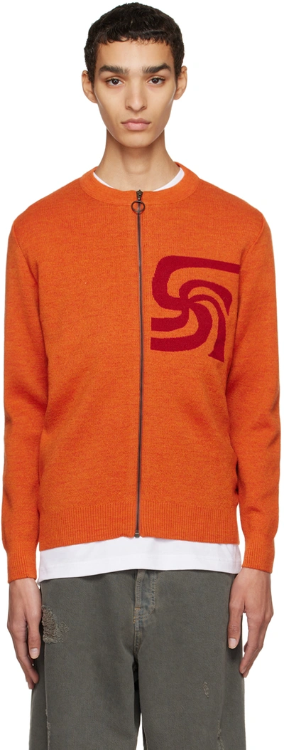 Shop Soulland Orange Armor Lux Edition Cardigan