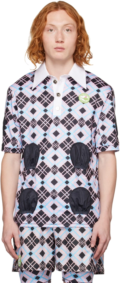 Chopova Lowena Pink Check Polo In Multi