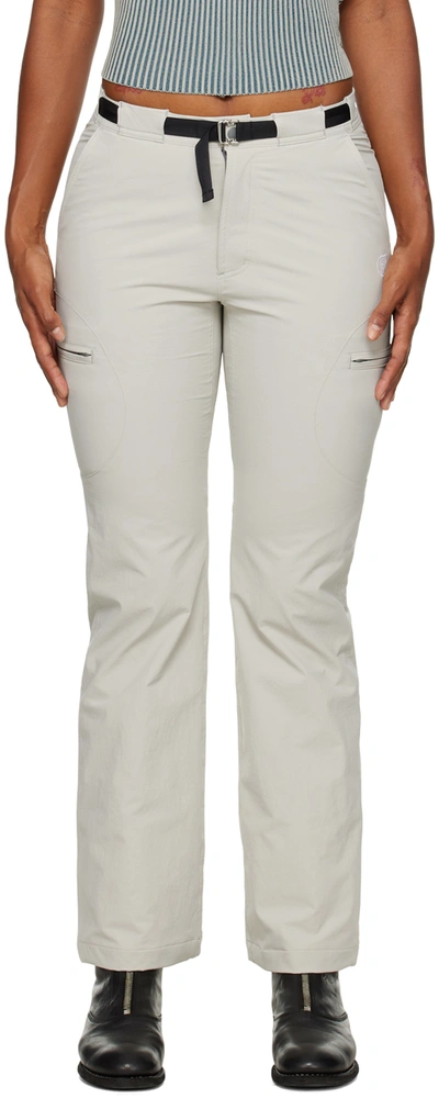Ok Gray Embroidered Trousers In L Gray