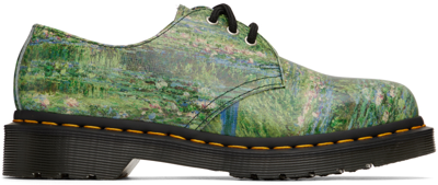 Shop Dr. Martens' Green The National Gallery Edition Monet 1461 Oxfords In Lily Pond