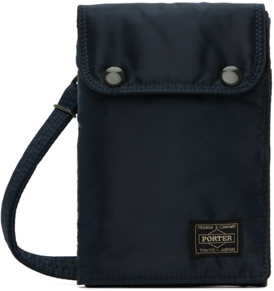 Shop Porter - Yoshida & Co. Navy Trifold Messenger Bag In Iron Blue 50