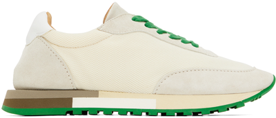 Shop The Row Off-white & Green Owen Sneakers In Ivgr Ivory/green