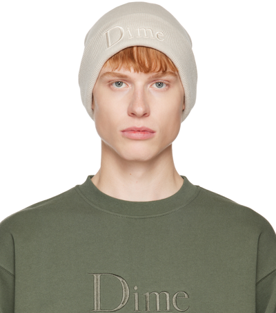 Shop Dime Beige Classic 3d Beanie In Cream