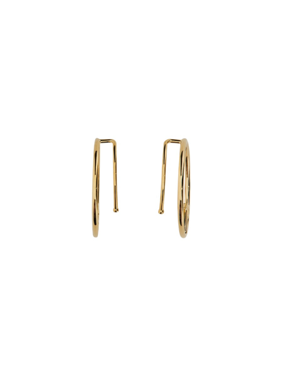 Shop Dolce & Gabbana Dg Logo Hoop Earring In Gold
