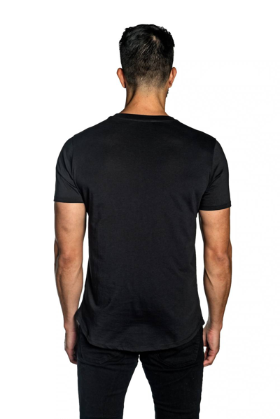 Shop Jared Lang Men's Tee With Star Embroidery In Black