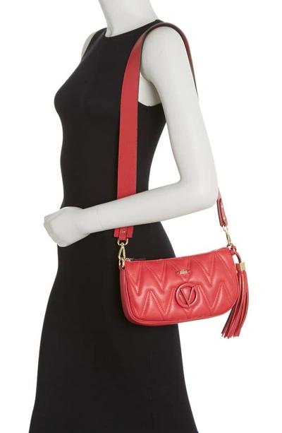 Valentino By Mario Valentino Alma Diamond Leather Shoulder Bag In Lipstick  | ModeSens