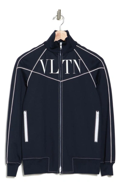 Valentino Raglan Sleeve Zip Jacket In Navy | ModeSens