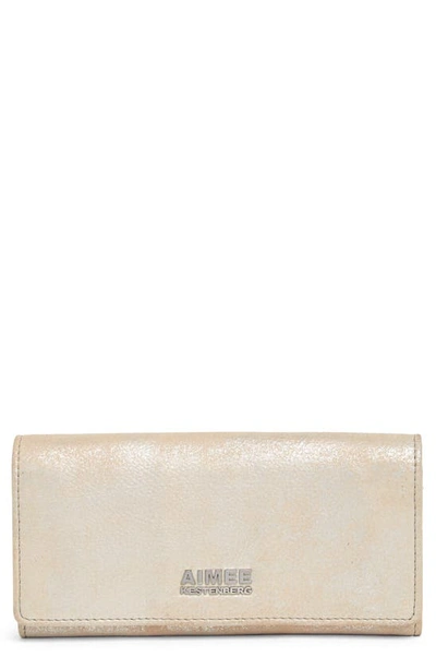 Shop Aimee Kestenberg Sovana Foldover Slim Wallet In Stone Silver