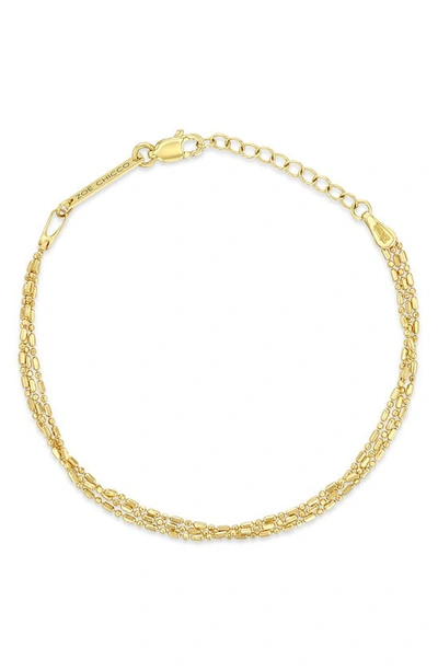 Shop Zoë Chicco Triple Strand Tube Bar Chain Bracelet In 14kyg