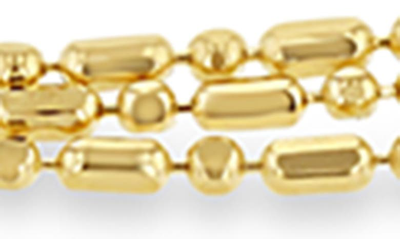 Shop Zoë Chicco Triple Strand Tube Bar Chain Bracelet In 14kyg