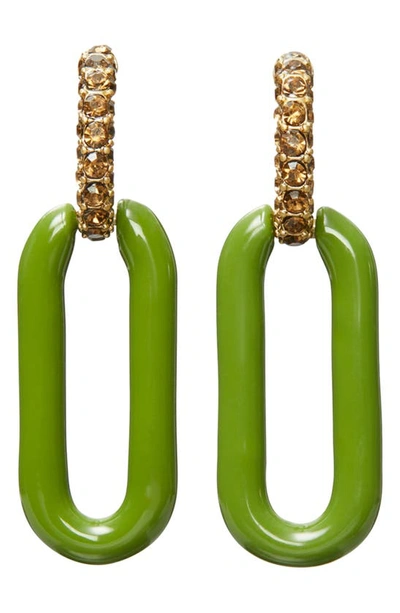 Tory Burch Roxanne Link Earrings In Green/gold | ModeSens