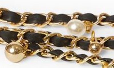 B-low The Belt Madelyn Chain Leather Belt In Black Gold