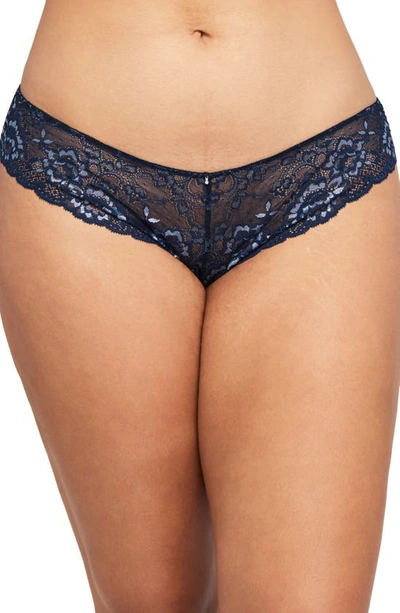 Shop Montelle Intimates Brazilian Lace Panties In Gemstone Blue/ Heaven