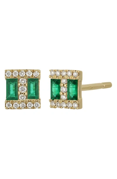 Shop Bony Levy El Mar Emerald & Diamond Earrings In 18k Yellow Gold