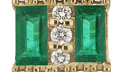 Shop Bony Levy El Mar Emerald & Diamond Earrings In 18k Yellow Gold
