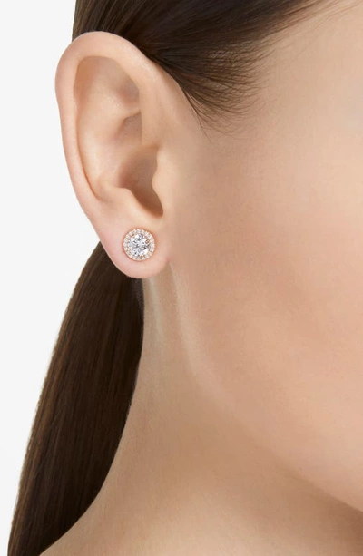 Shop Swarovski Constella Pavé Crystal Stud Earrings In Rose Gold