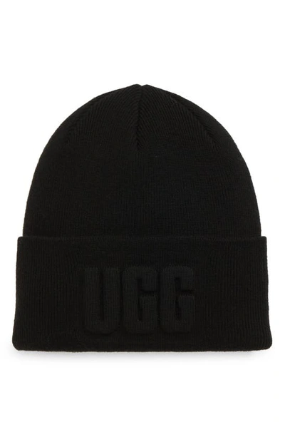 Shop Ugg 3d Logo Beanie In Black