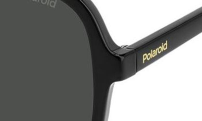 Shop Polaroid 54mm Polarized Round Sunglasses In Black/ Grey Polarized