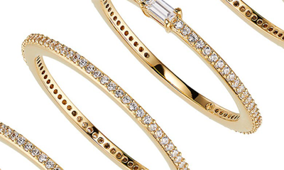 Shop Nadri Pave The Way Set Of 4 Cubic Zirconia Stacking Rings In Gold