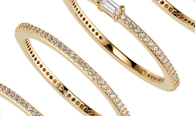Nadri Pave The Way Set Of 4 Cubic Zirconia Stacking Rings In Gold