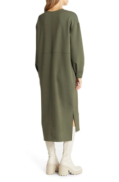 Shop Nordstrom Long Sleeve Shift Sweatshirt Dress In Olive Sarma