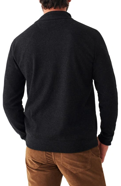 Shop Faherty Legend Quarter Zip Pullover In Heathered Black Twill