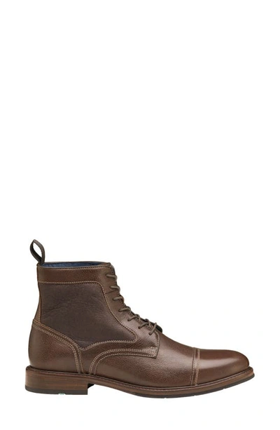 Johnston & Murphy Shoes - XC FLEX RALEIGH CAP TOE ZIP - Tan Full Grain
