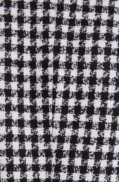 Shop Versace Check Single Breasted Virgin Wool Blend Tweed Blazer In Bianco Nero