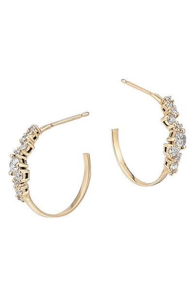 Shop Lana Solo Diamond Cluster Hoop Earrings In Yellow