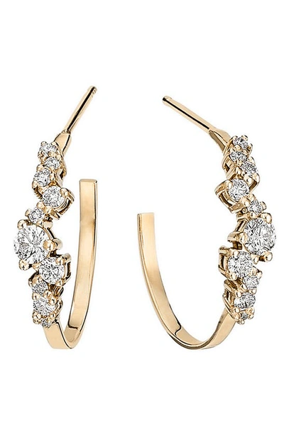 Shop Lana Solo Diamond Cluster Hoop Earrings In Yellow