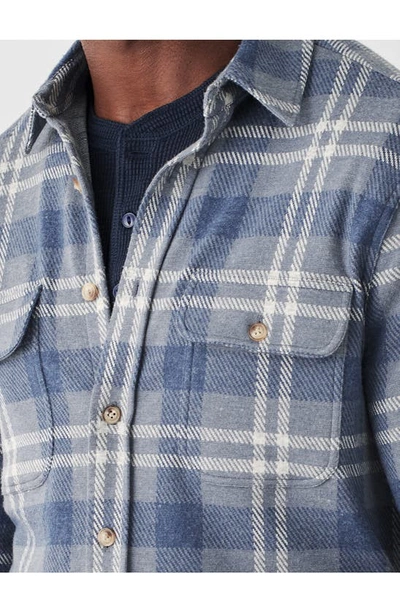 Shop Faherty Legend Plaid Button-up Sweater Shirt In Vintage Blue Plaid